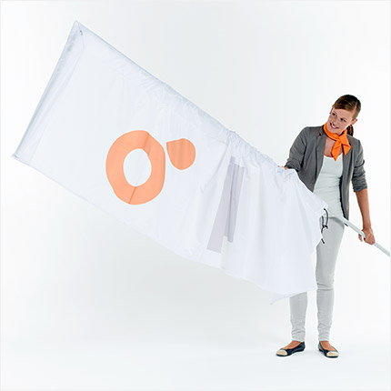 Beachflag Materialbeispiel und Aufbau