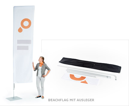 Beachflag mit Ausleger und Zubehör